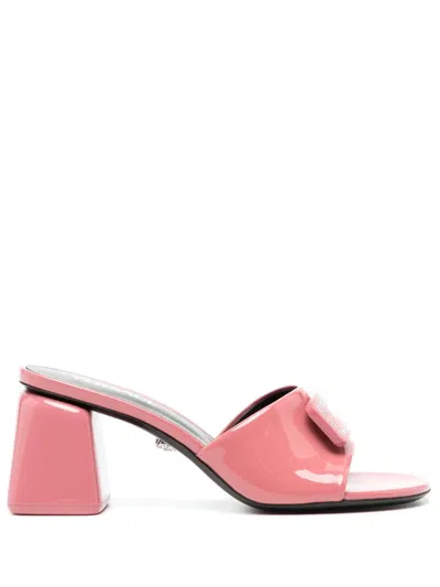 Versace 70mm Appliqué Sandals In ピンク