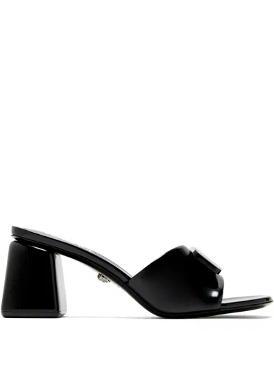 Versace 70mm Appliqué Mules In Black
