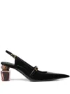 Versace Pointed-toe Slingback Pumps In Black