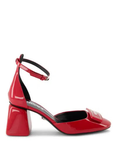 Versace 70mm Leather Pumps In Red