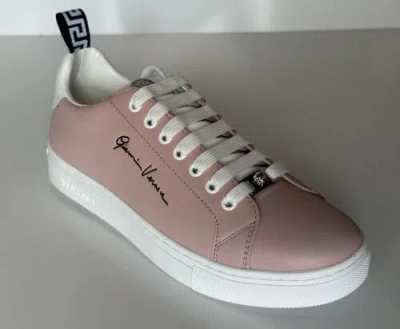 Pre-owned Versace $750  Low Top Blush/white Leather Sneakers 9 Us (39 Euro) 1002773