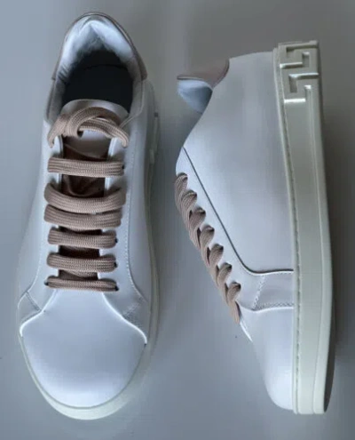 Pre-owned Versace $750  Low Top Women's White Leather Sneakers 9 Us (39 Eu) 1008962 It