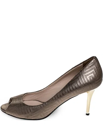 Pre-owned Versace 80mm Embroidered Pumps