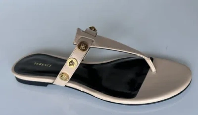Pre-owned Versace $850  Medusa Women's Beige Sandals 8 Us (38 Euro) Dst669cs Spain