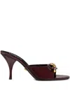Versace 85mm Bow-embellished Leather Sandals In Burgundy