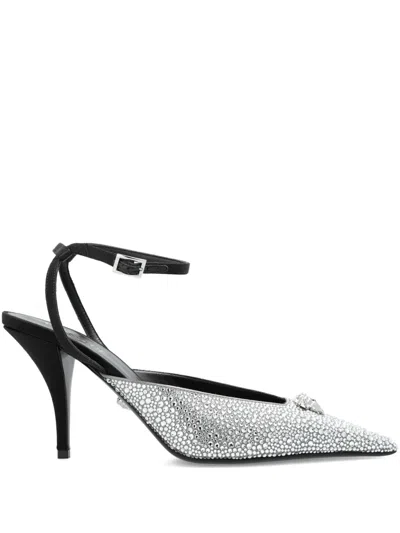 VERSACE 85MM CRYSTAL LA MEDUSA SLINGBACK PUMPS
