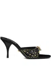 Versace 85mm La Medusa Embellished Leather Mules In Black