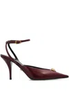 Versace 85mm La Medusa Embellished Pointed-toe Heeled Pumps In Burgundy