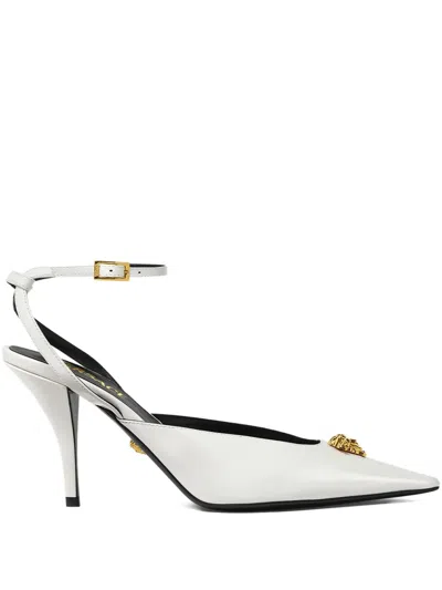 Versace 85mm La Medusa-head Pointed-toe Pumps In White