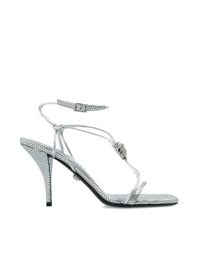 VERSACE 85MM LA MEDUSA LACE-UP SANDALS