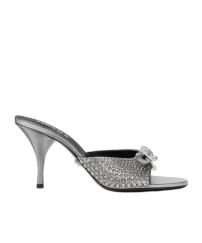 VERSACE VERSACE OPERA BOW EMBELLISHED MULES