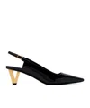 Versace V2025 55 Patent Leather Slingback Pumps In Black