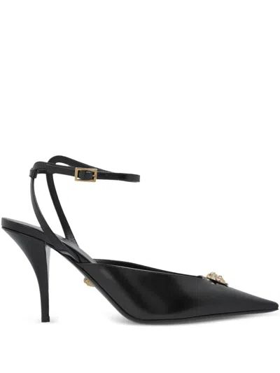 Versace 85mm Medusa Pumps With Embellishment In Black