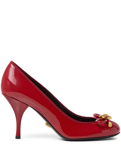 Versace 85mm Opera Bow Pumps In Red