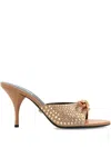 Versace 85mm Opera Embellished Bow Sandals In Brown