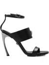 Versace Pincer La Medusa Leather Sandals In Black