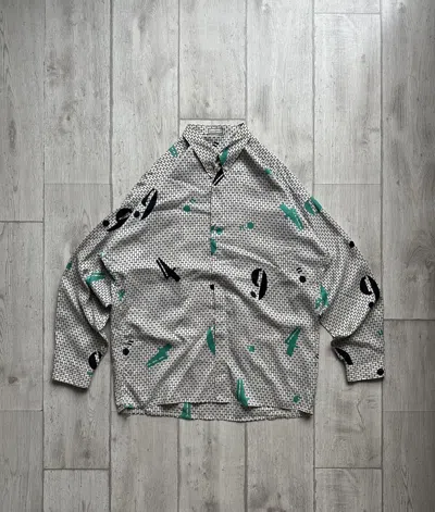 Pre-owned Versace 90's Gianni  Silk Shirt In Gray