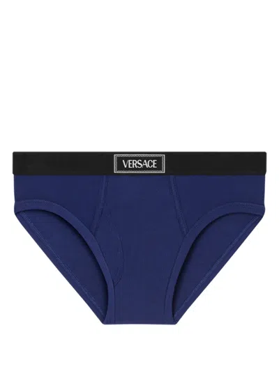 Versace 90s Logo Briefs In Blue