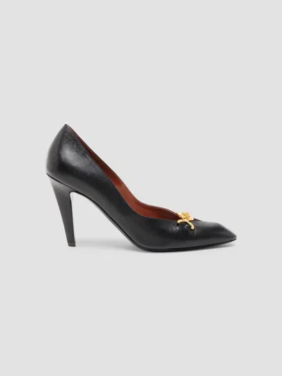 Versace 90mm Medusa Leather Pumps In Black