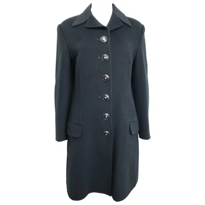 Pre-owned Versace 90s Gianni  Couture Black Wool Long Coat