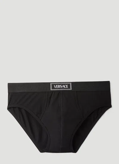 Versace 90s Logo Briefs In Black