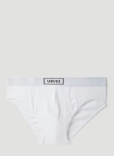 Versace 90s Logo Briefs In White