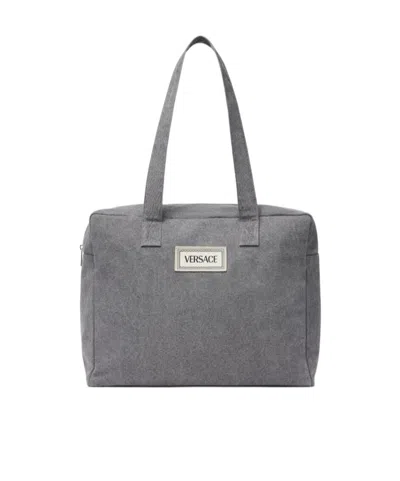 Versace 90s Logo Changing Bag In Gray