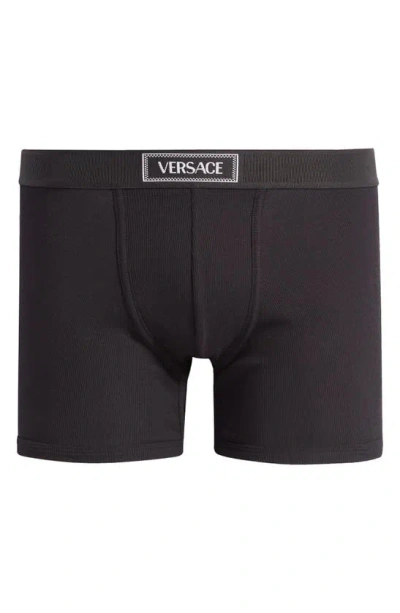 VERSACE VERSACE '90S LOGO COTTON RIB TRUNKS