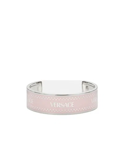 Versace 90s Logo Cuff Bracelet In White