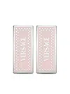 Versace 90s Vintage Logo Earrings In Silver