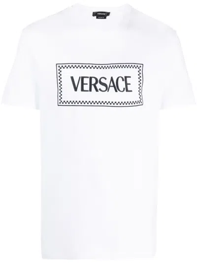 Versace Embroidered Logo T-shirt In White