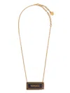 Versace Logo-print Necklace In Gold