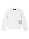 Versace Boy's Damier Logo-print Sweatshirt In White
