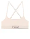 Versace 90s Logo-underband Bra In Neutrals
