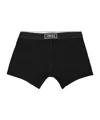 Versace Black 90s Vintage Logo Ribbed Boxer Briefs In Black