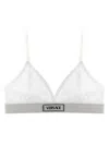Versace Ribbed Stretch-cotton Soft-cup Triangle Bra In White