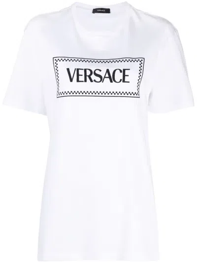 VERSACE LOGO刺绣棉T恤