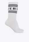 Versace 90s Vintage Logo Jacquard Socks In White