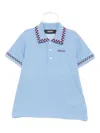 Versace 90s Vintage Logo Polo Shirt In Blue