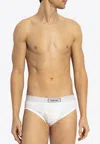 Versace 90s  Logo-waistband Cotton Briefs In White