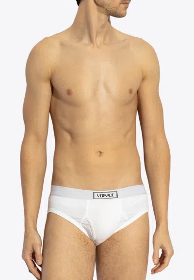 VERSACE 90S VINTAGE LOGO RIB-KNIT BRIEFS