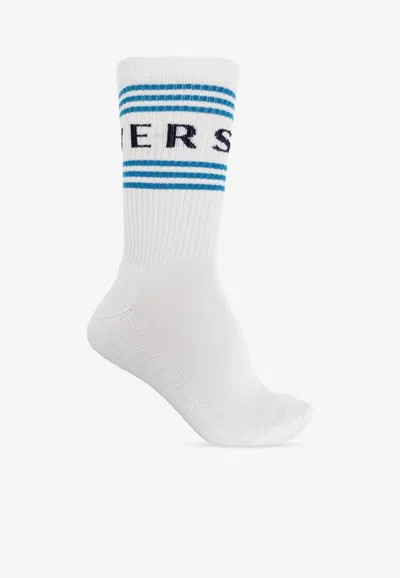 Versace 90s Vintage Logo Socks In White