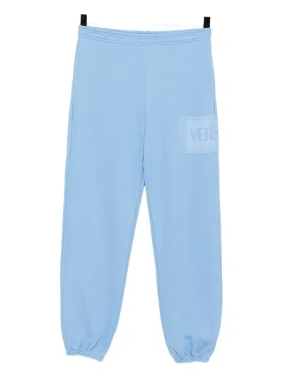 Versace Kids' 90s Vintage Logo Sweatpants In Blue