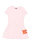 Versace 90s Vintage Logo Sweatshirt Dress In Pink