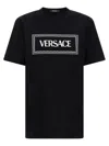 Versace Black Cotton T-shirt In Multicolor