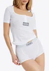 Versace 90s Vintage Logo Top In White