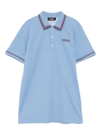 Versace Kids' 90s Vintage Polo Top In Blue