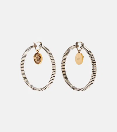 Versace 925 Sterling Silver Earrings In Gold
