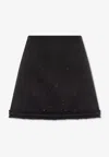 Versace Tweed A-line Mini Skirt In Black