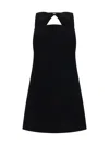 Versace Wool Blend Straight Mini Dress With Cut-out